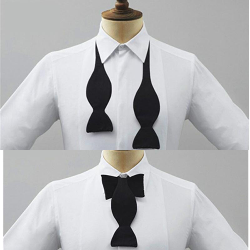Men Formal Wear Black And White - Nœud papillon formel pré-noué réglable pour