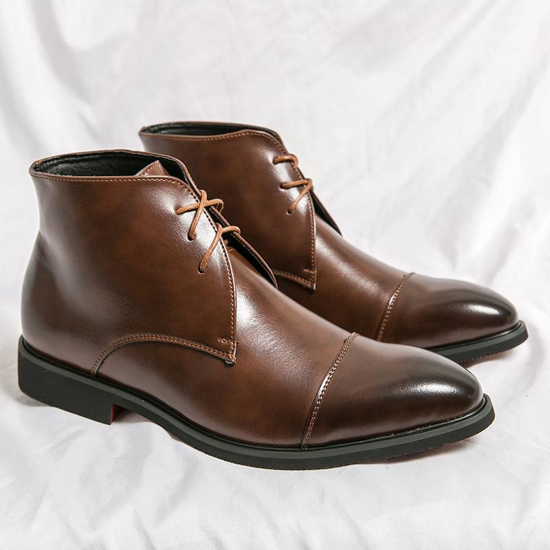Men'S Formal Style - Bottes Chelsea pointues en cuir véritable