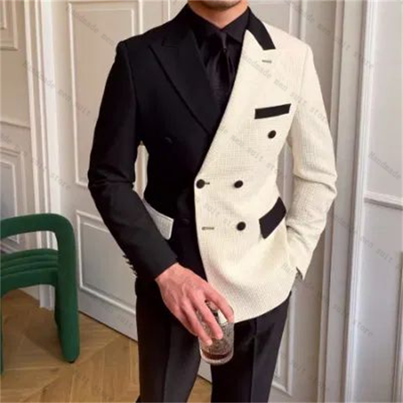 Men Formal Wear Black And White - Costumes 2 pièces pour hommes, noir