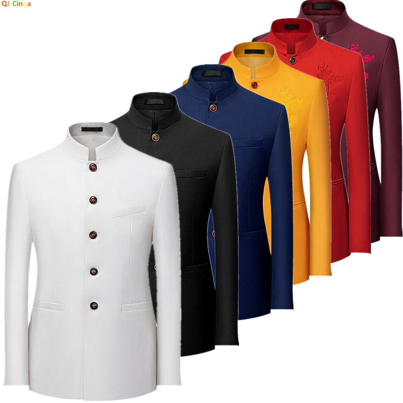 Men Formal Wear Black And White - Veste de costume à manches longues