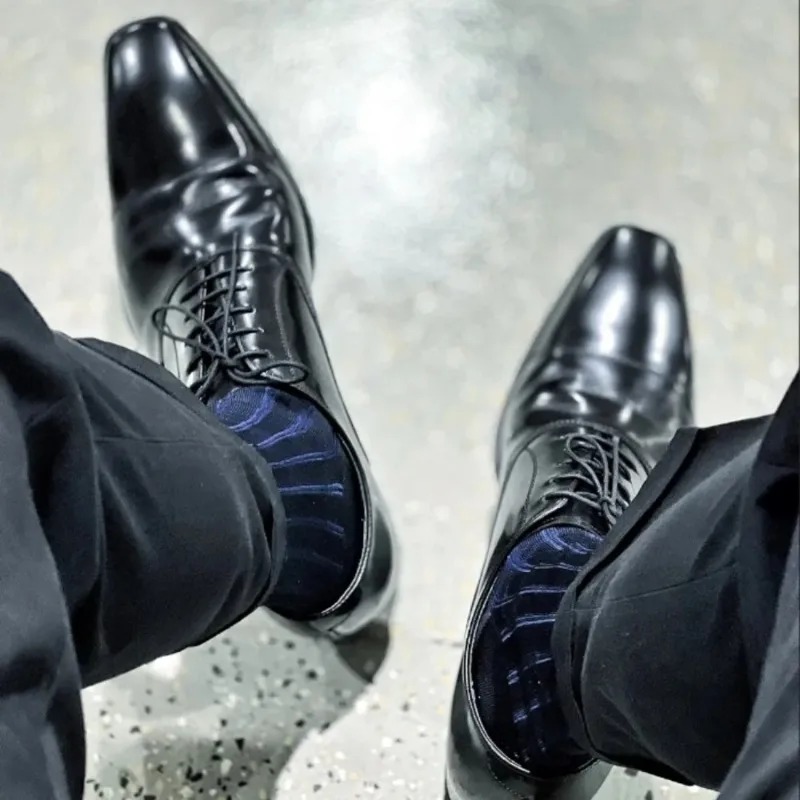 Men'S Formal Style - Chaussettes rayées pour hommes, chaussettes longues