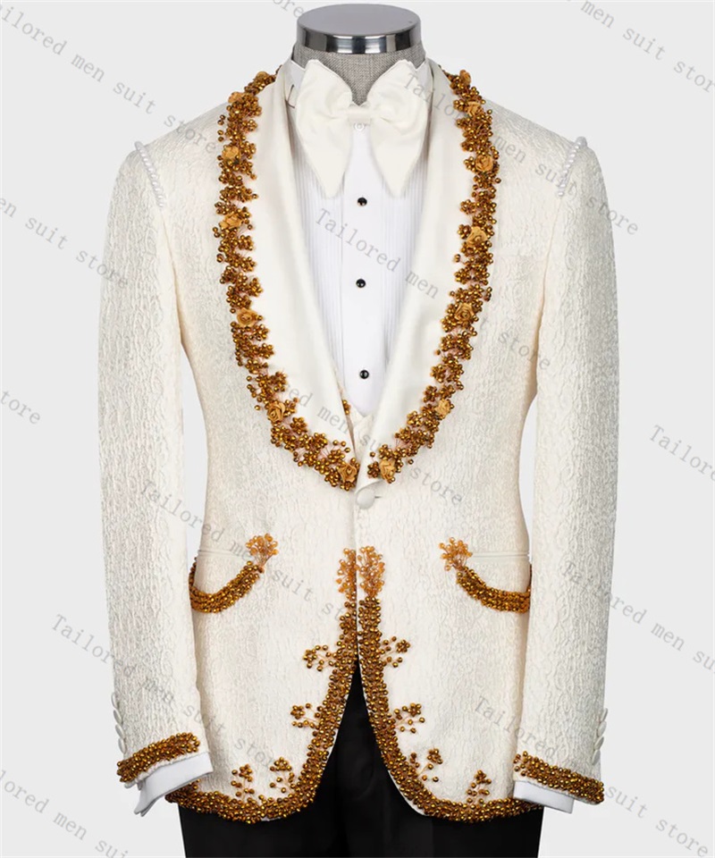 Men Formal Wear Black And White - Ensemble de costumes et pantalons pour