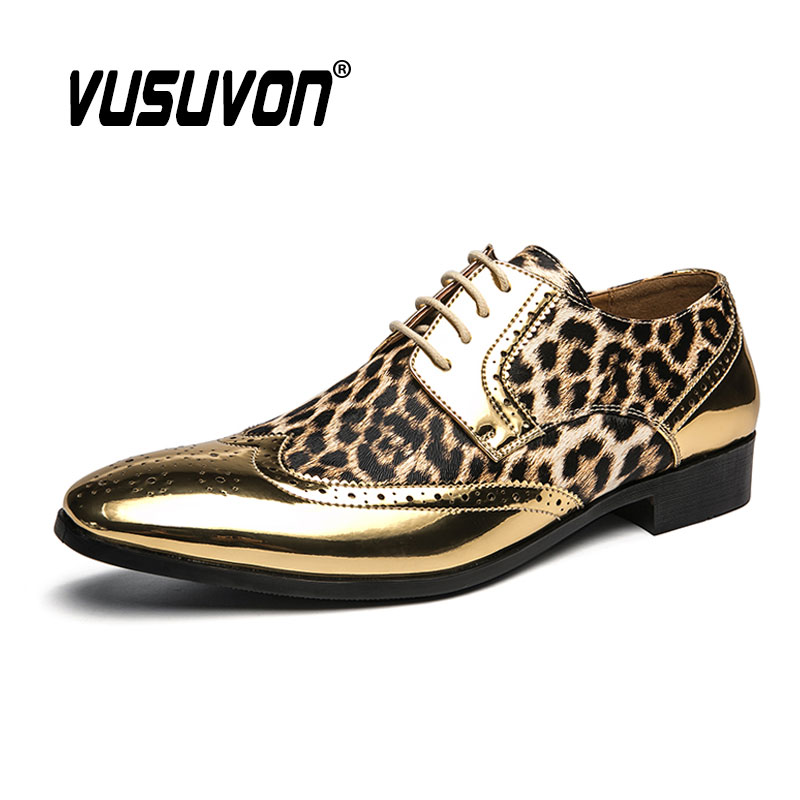 Men'S Luxury Formal Wear - Chaussures provoqué formelles à imprimé léopard