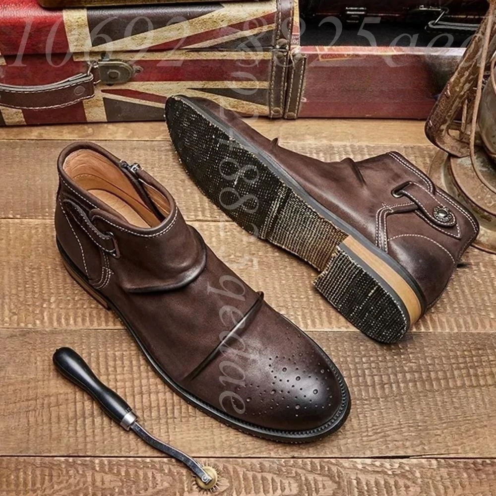 Bottes à bout brogue pour homm - Formal Men Daily Wear Footwear avis et prix