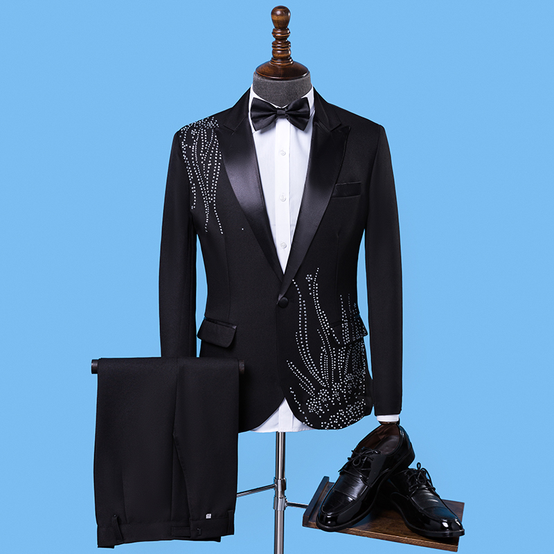 Costume formel slim fit pour h - Men Formal Wear Black And White avis et prix