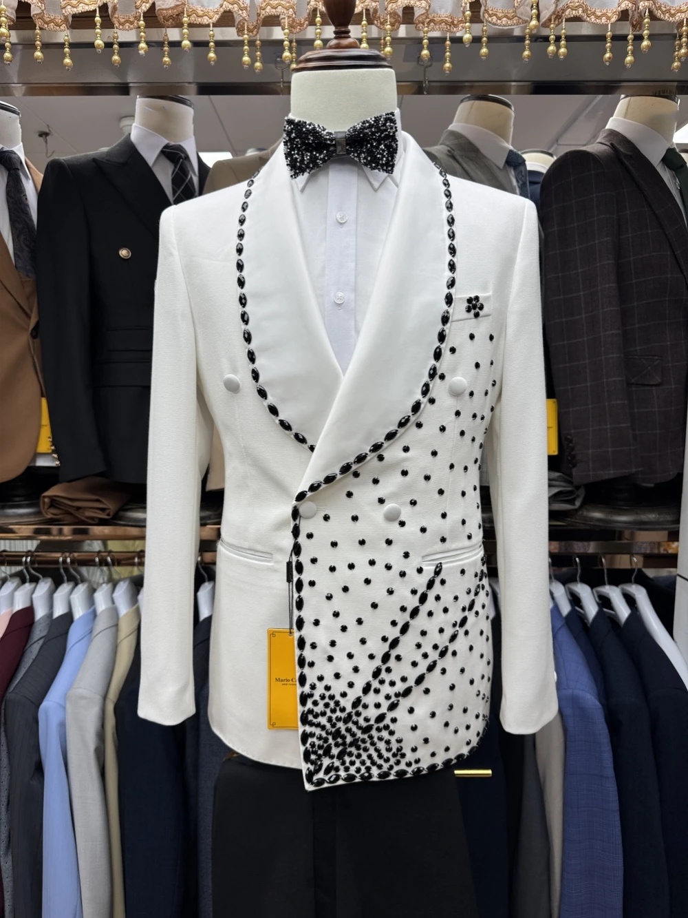 Ensemble de costume de marié b - Men Formal Wear Black And White avis et prix