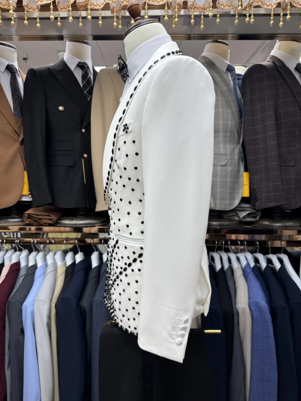 Ensemble de costume de marié b - Men Formal Wear Black And White avis et prix
