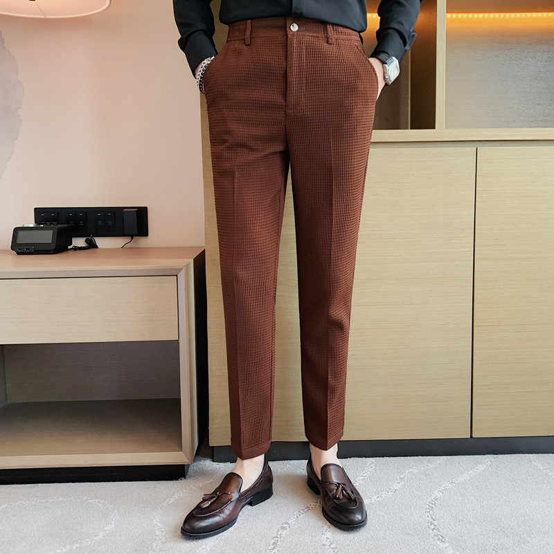 Pantalon gaufré extensible pou - Men'S Formal Style avis et prix