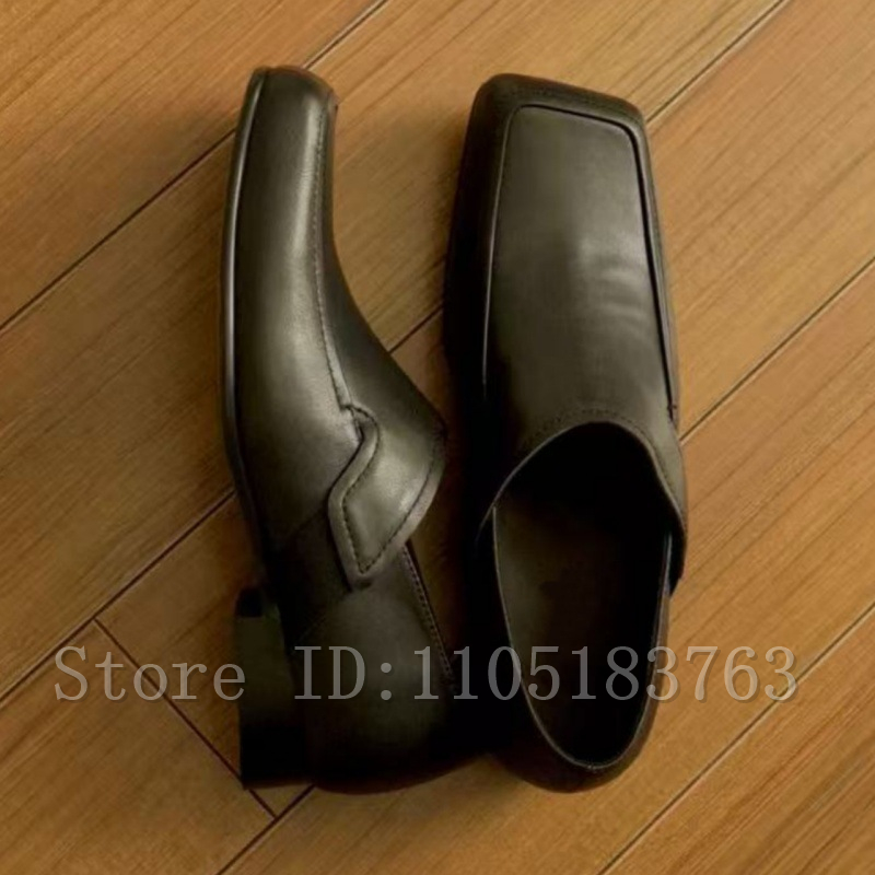 Mocassins en cuir noir à bout  - Formal Men Daily Wear Footwear avis et prix