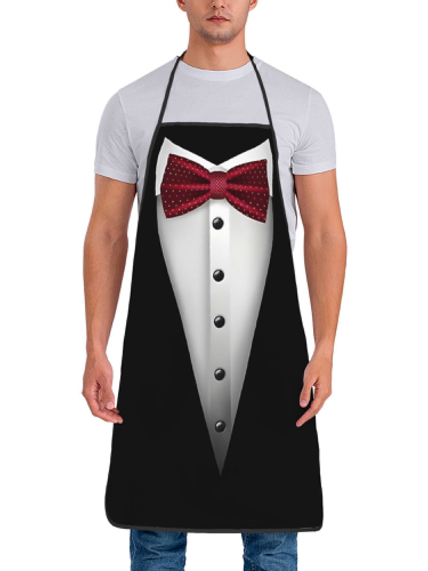 Tablier de smoking rouge avec  - Men Formal Wear Black And White avis et prix